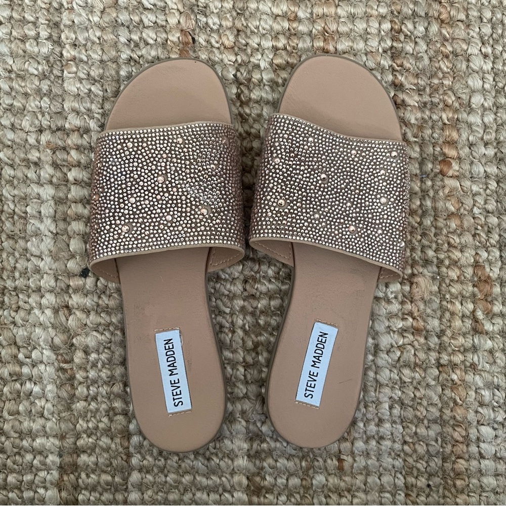 Steve Madden Rosegold Rhinestone Kailey Sandal Size 9